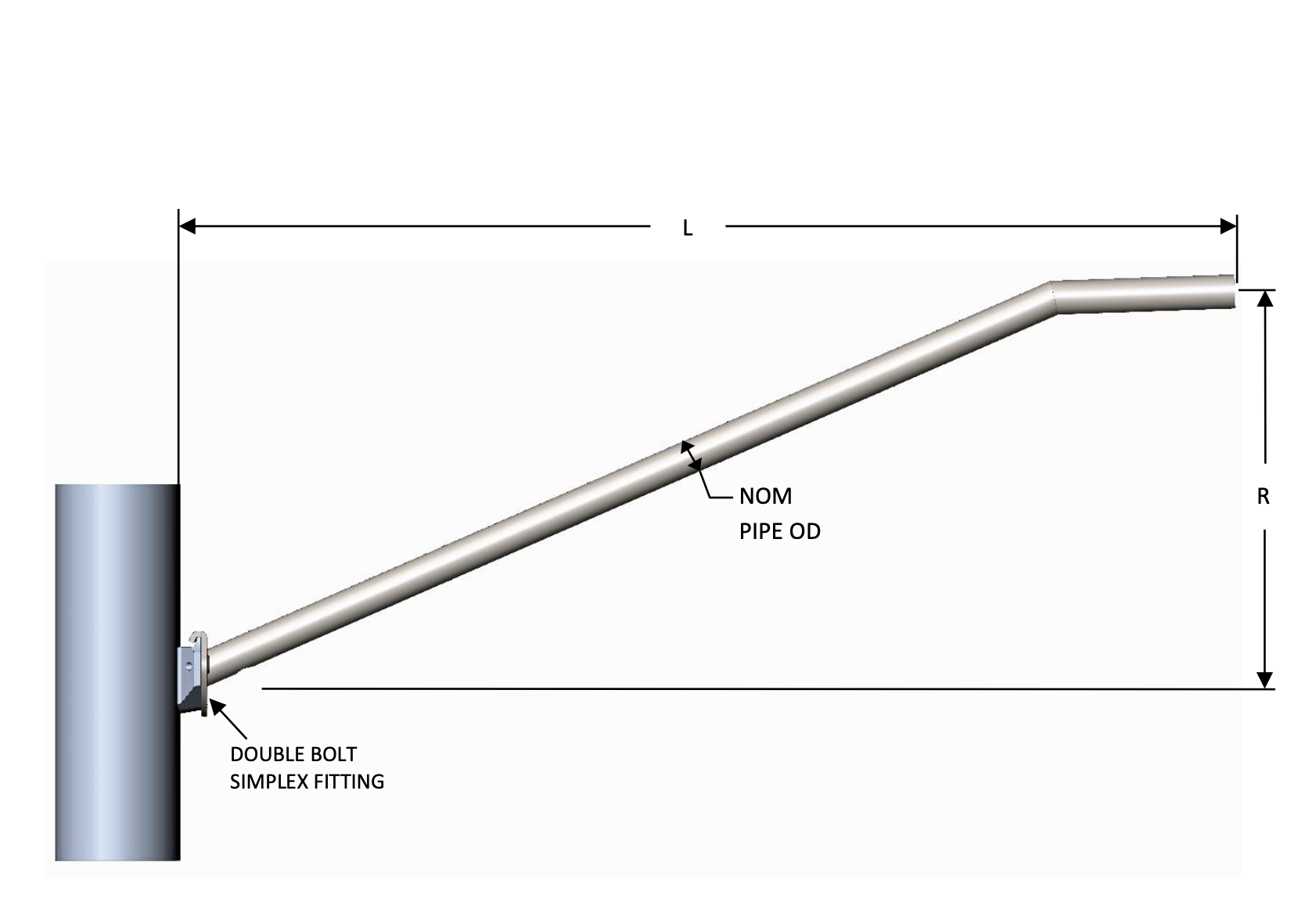 2BS-2-4-S Double Bolt Simplex – Cantilever Mast Arm