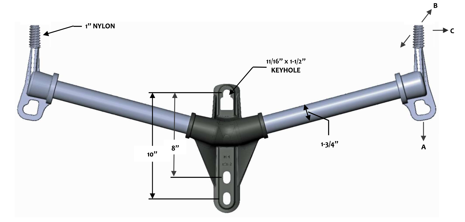 FLH2-2-36-V1 Double Phase 15° Vertical Conductor Support Bracket