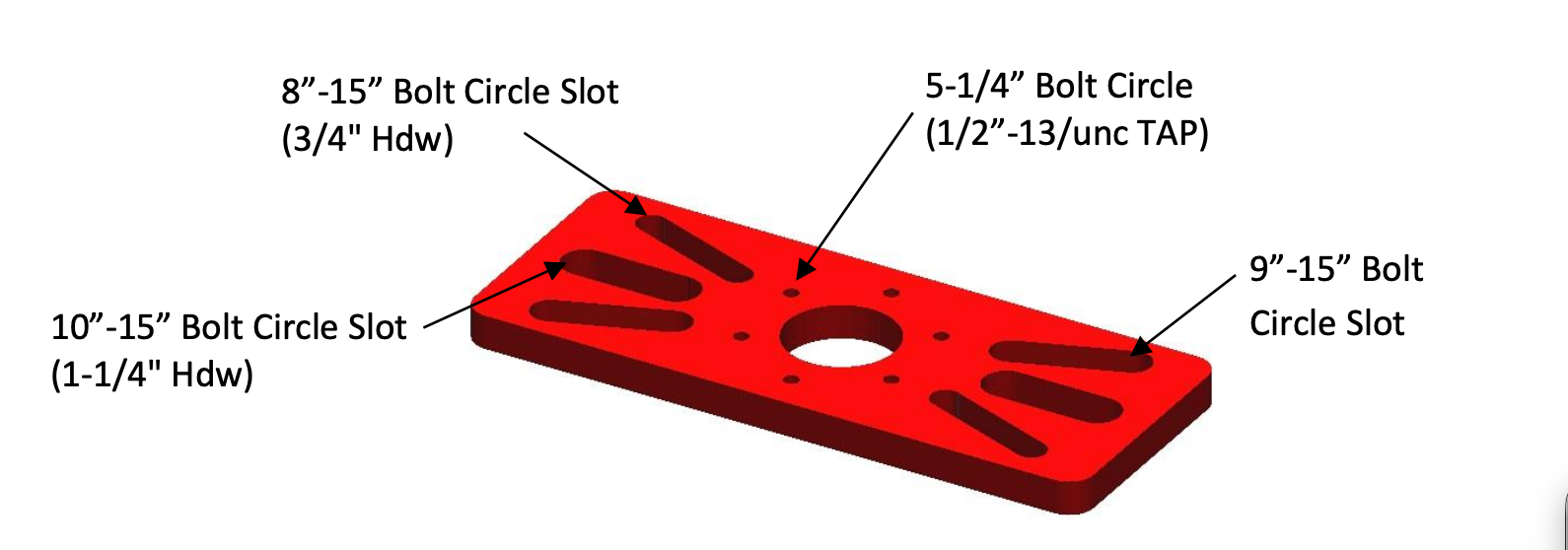 LF-PLATE-WH Install Plate w/ 5-1/4-inch Bolt Circle