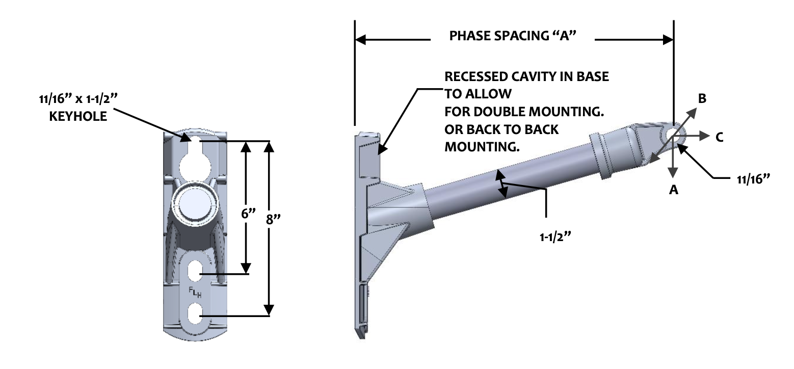 FLHR-1-15E Single Phase 15° Suspension Bracket
