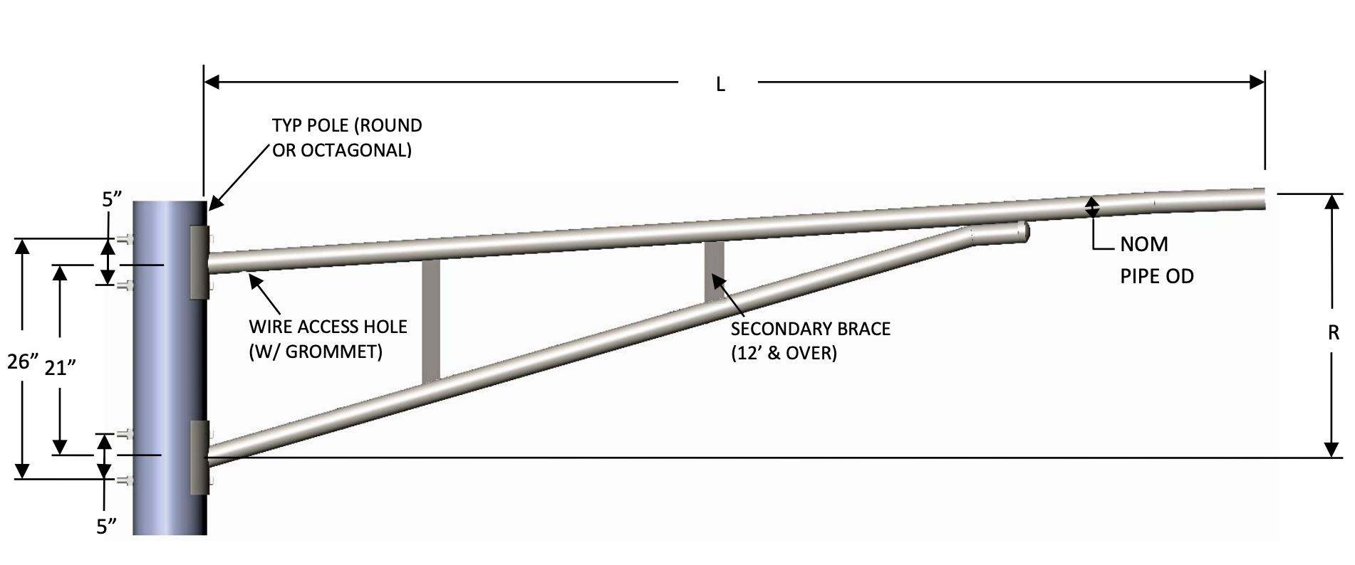 CPT-2-12-A Truss Mast Arm