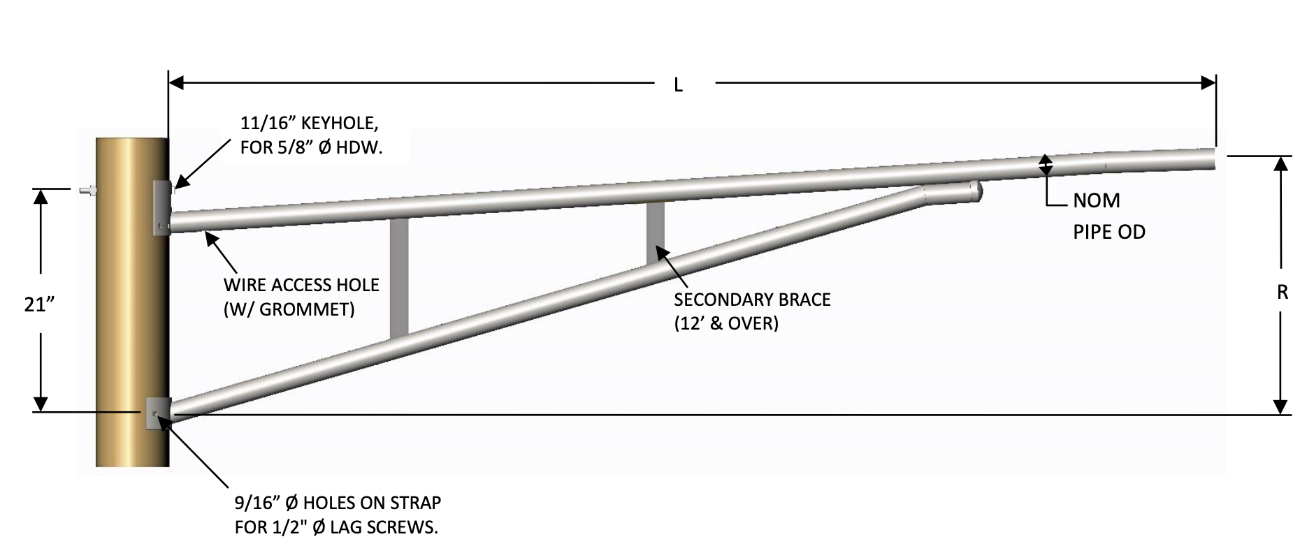 WPT-2-10-A Truss Mast Arm