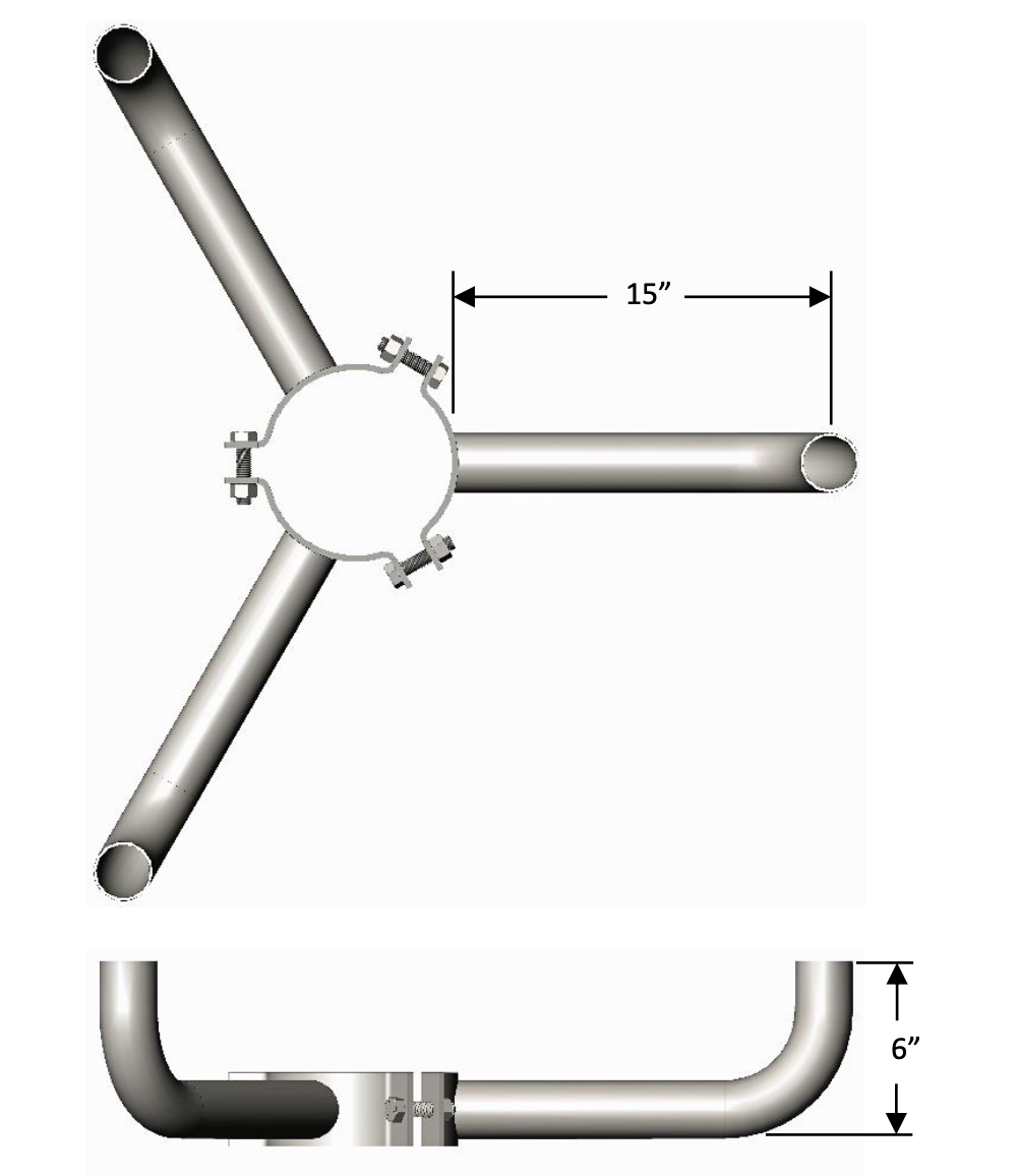 CO-3-10 Triple Arm Wrap Around Bracket